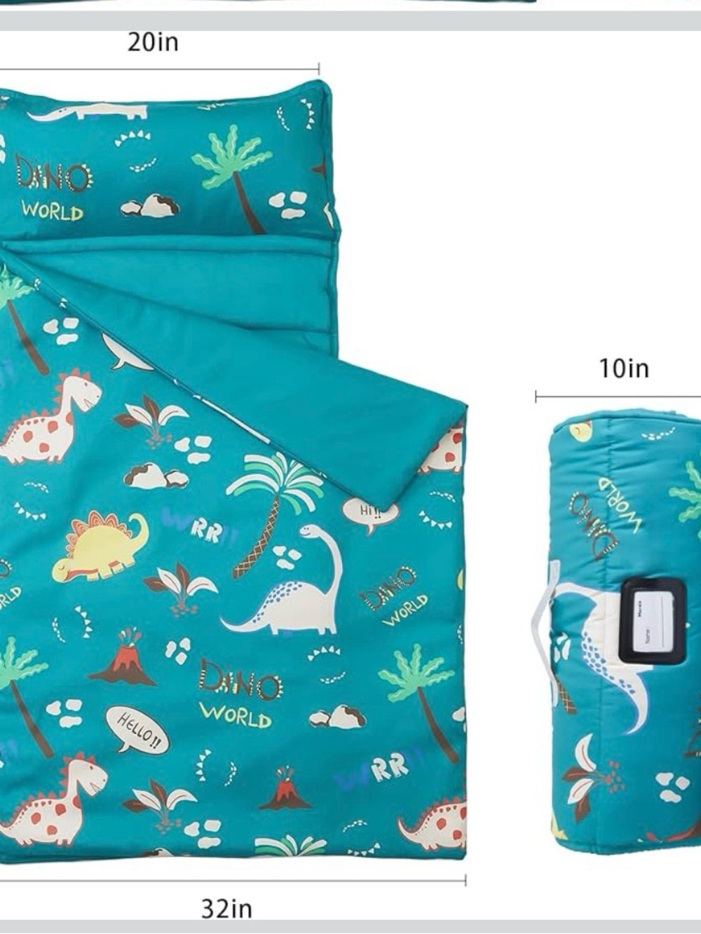 Kids Teal Dino Sleep Sack - Dino World